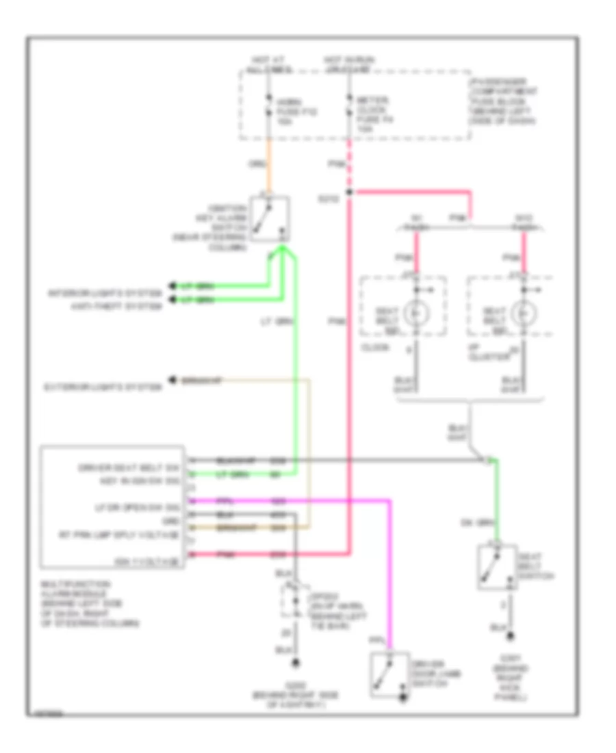 Warning Systems Wiring Diagram for Chevrolet Aveo LS 2004