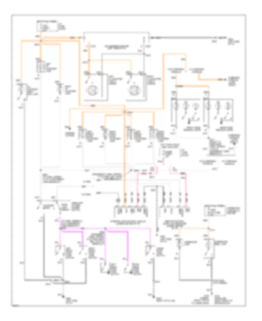 Courtesy Lamps Wiring Diagram with Auxiliary Lighting for Chevrolet Suburban C1997 1500