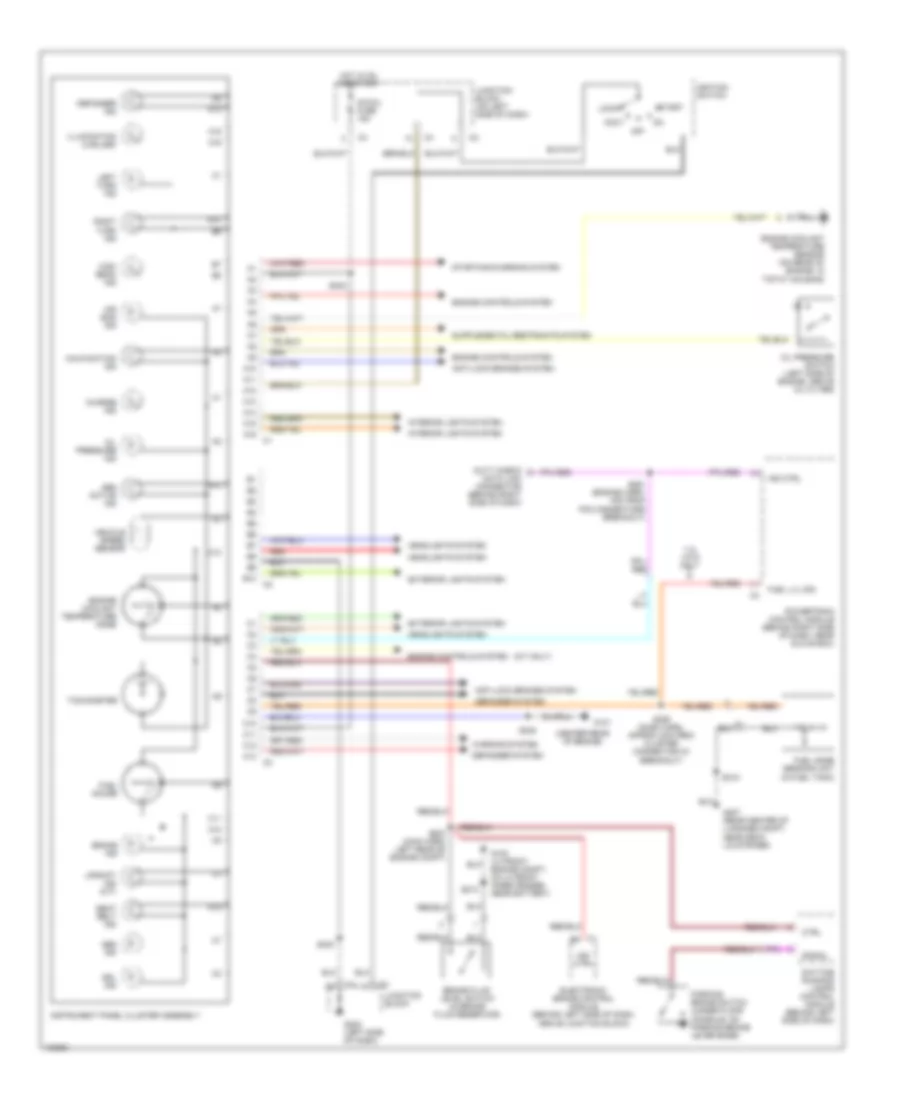 Instrument Cluster Wiring Diagram for Chevrolet Metro LSi 1998