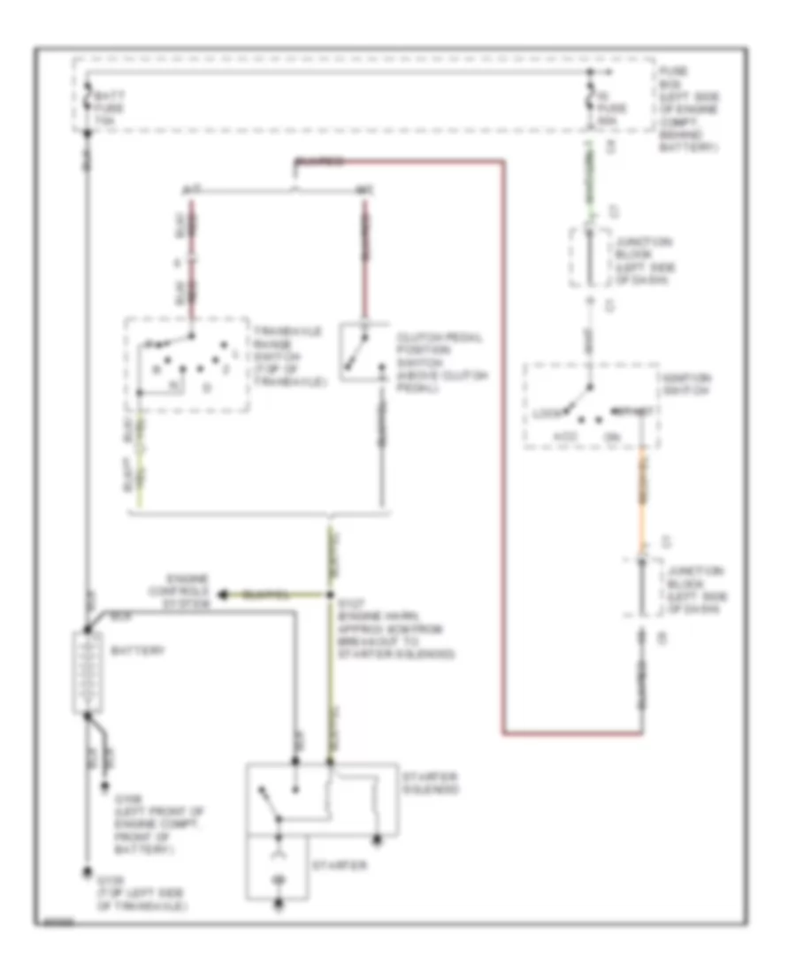 Starting Wiring Diagram for Chevrolet Metro LSi 1998