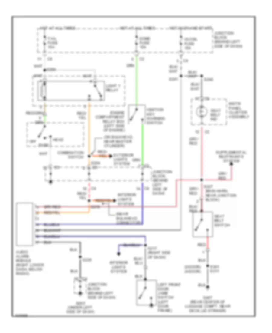 Warning System Wiring Diagrams for Chevrolet Metro LSi 1998