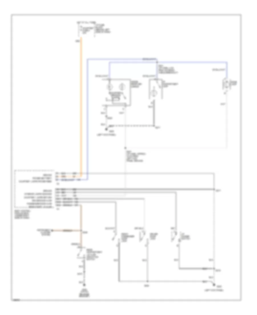 Courtesy Lamps Wiring Diagram, Coupe for Chevrolet Camaro 2002