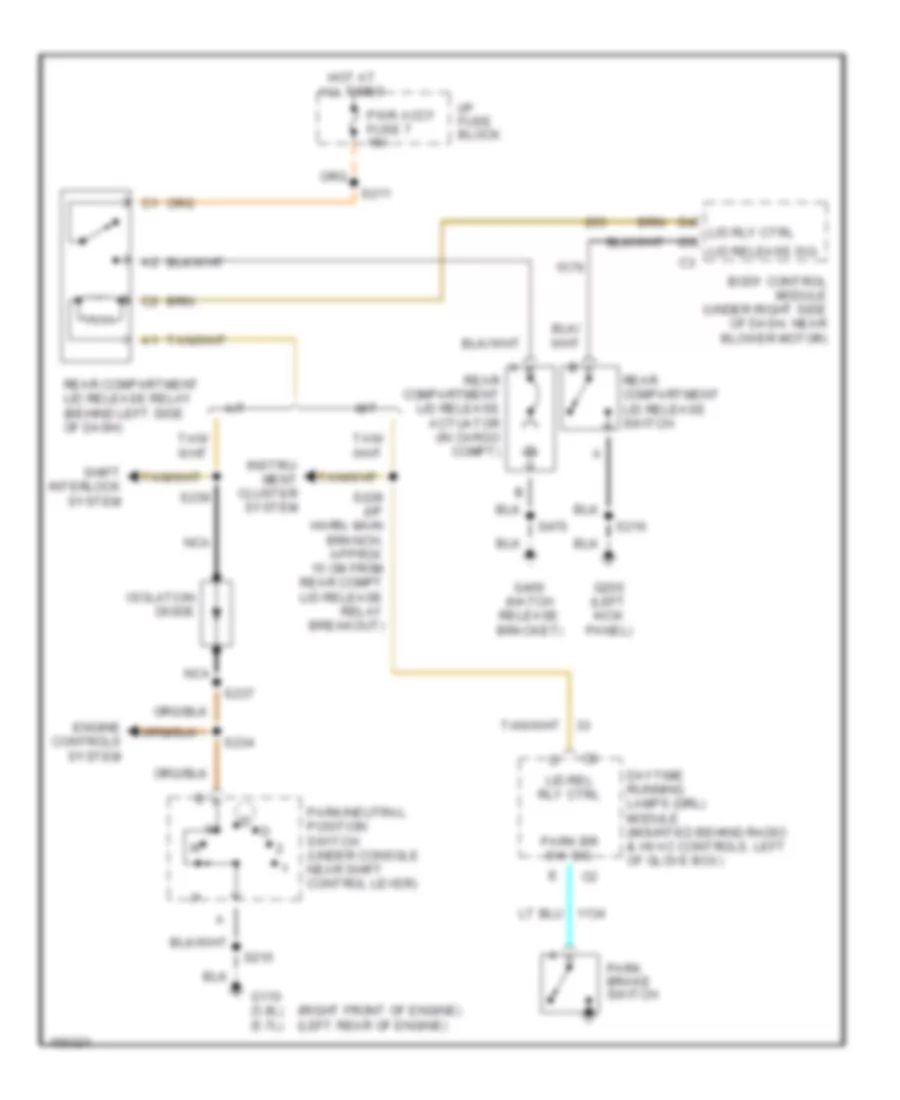 Trunk Release Wiring Diagram for Chevrolet Camaro 2002