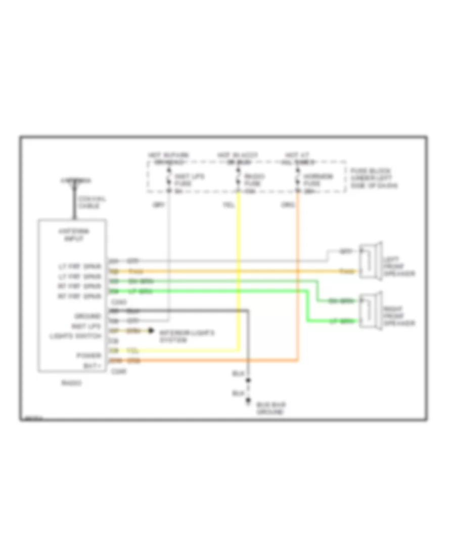 2 Speaker System Wiring Diagram for Chevrolet Cutaway G30 1993