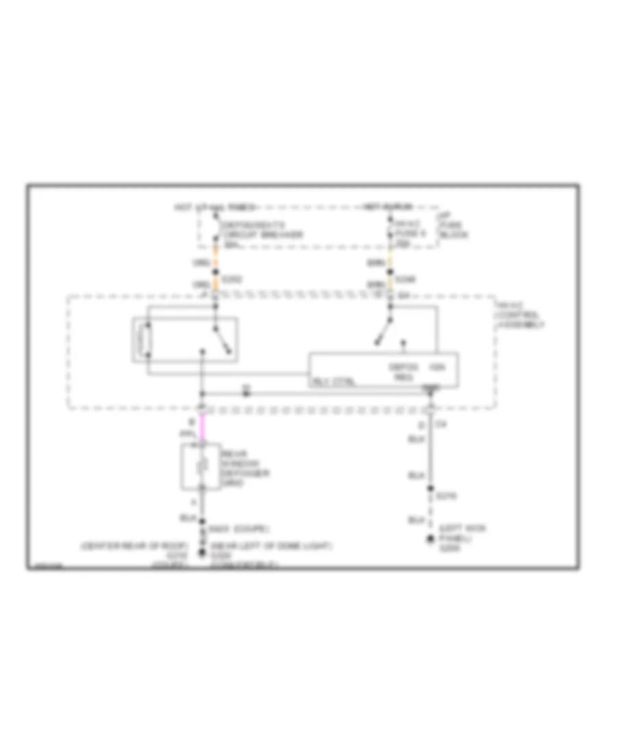 Defogger Wiring Diagram for Chevrolet Camaro SS 2002