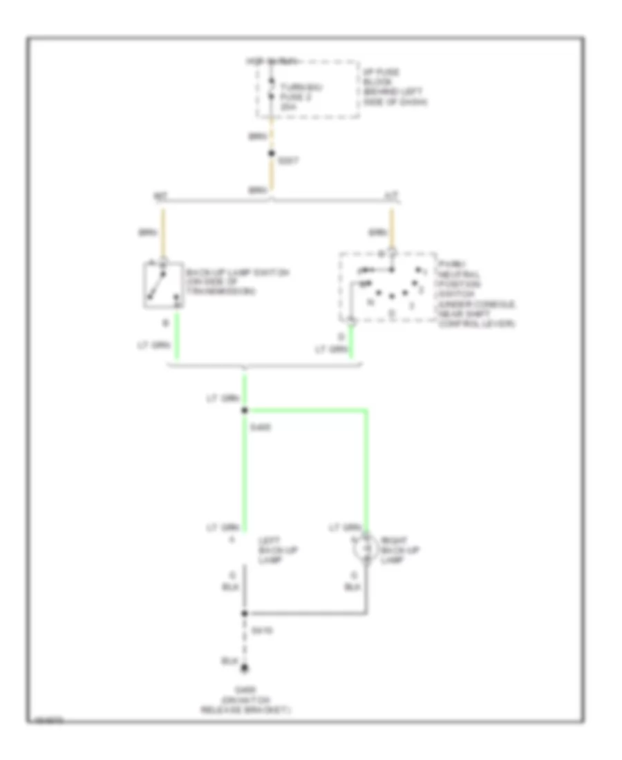 Back up Lamps Wiring Diagram for Chevrolet Camaro SS 2002