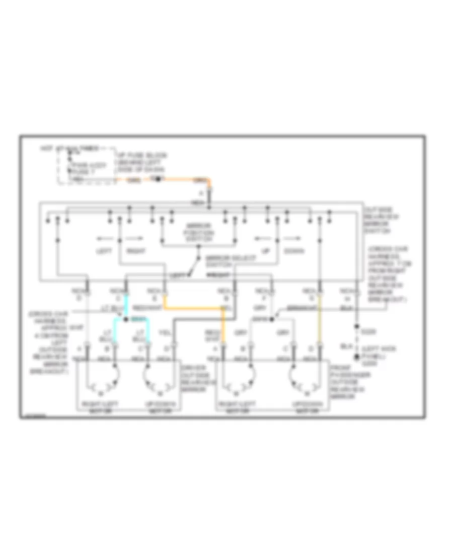 Power Mirror Wiring Diagram for Chevrolet Camaro SS 2002