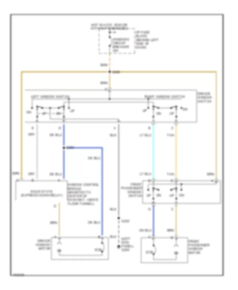 Power Window Wiring Diagram for Chevrolet Camaro SS 2002