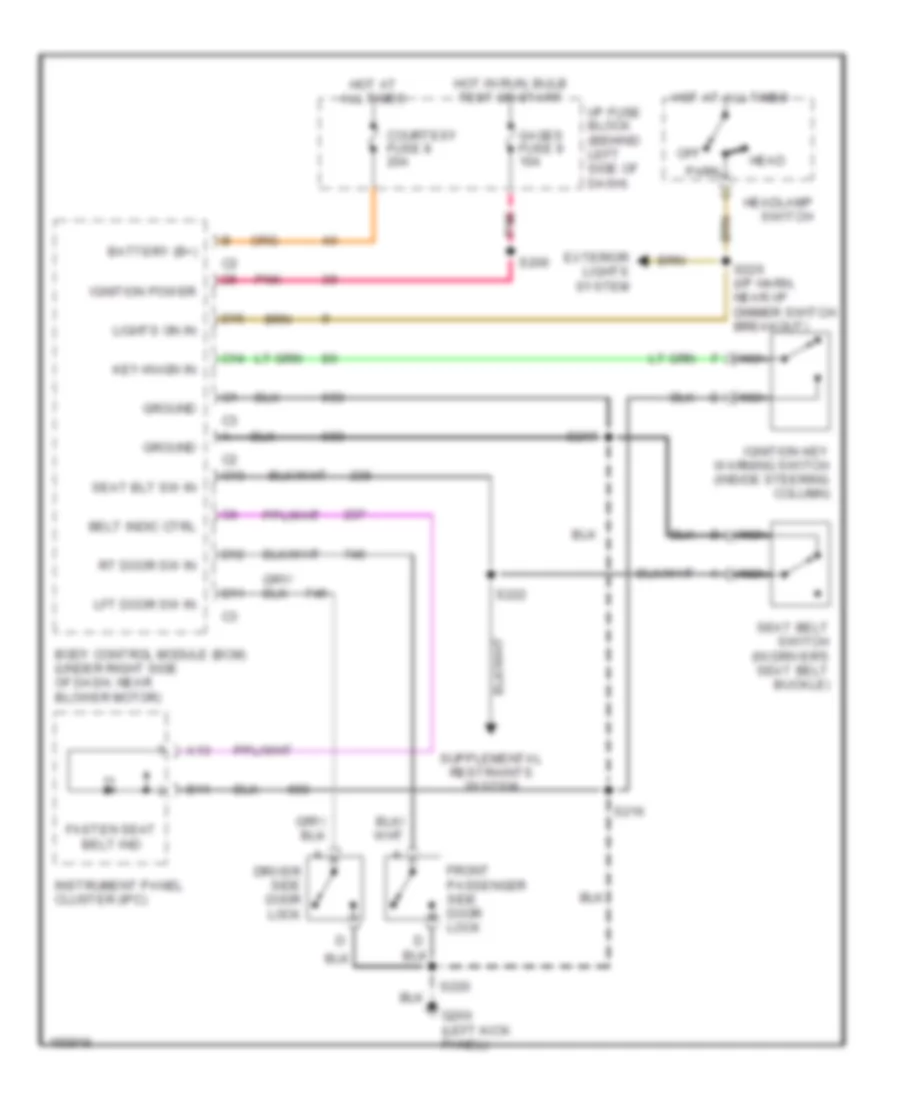 Warning System Wiring Diagrams for Chevrolet Camaro SS 2002