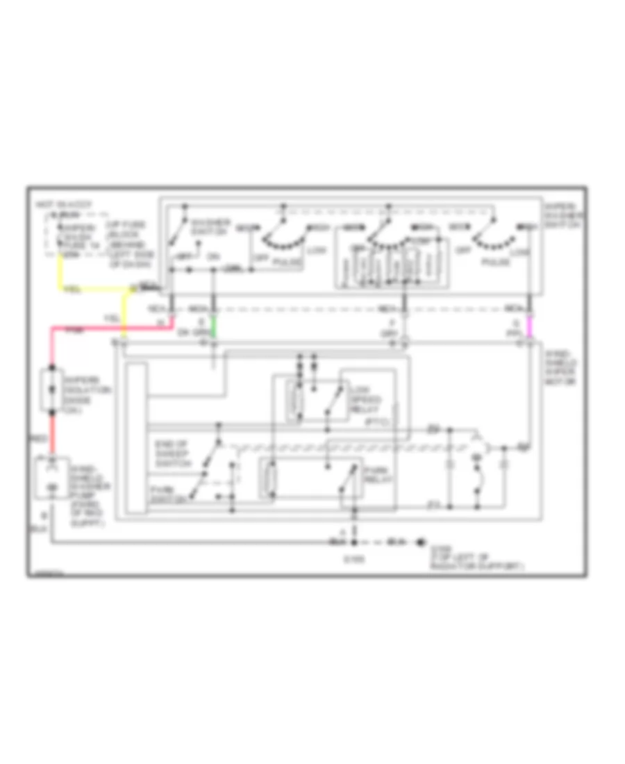 Wiper Washer Wiring Diagram for Chevrolet Camaro SS 2002