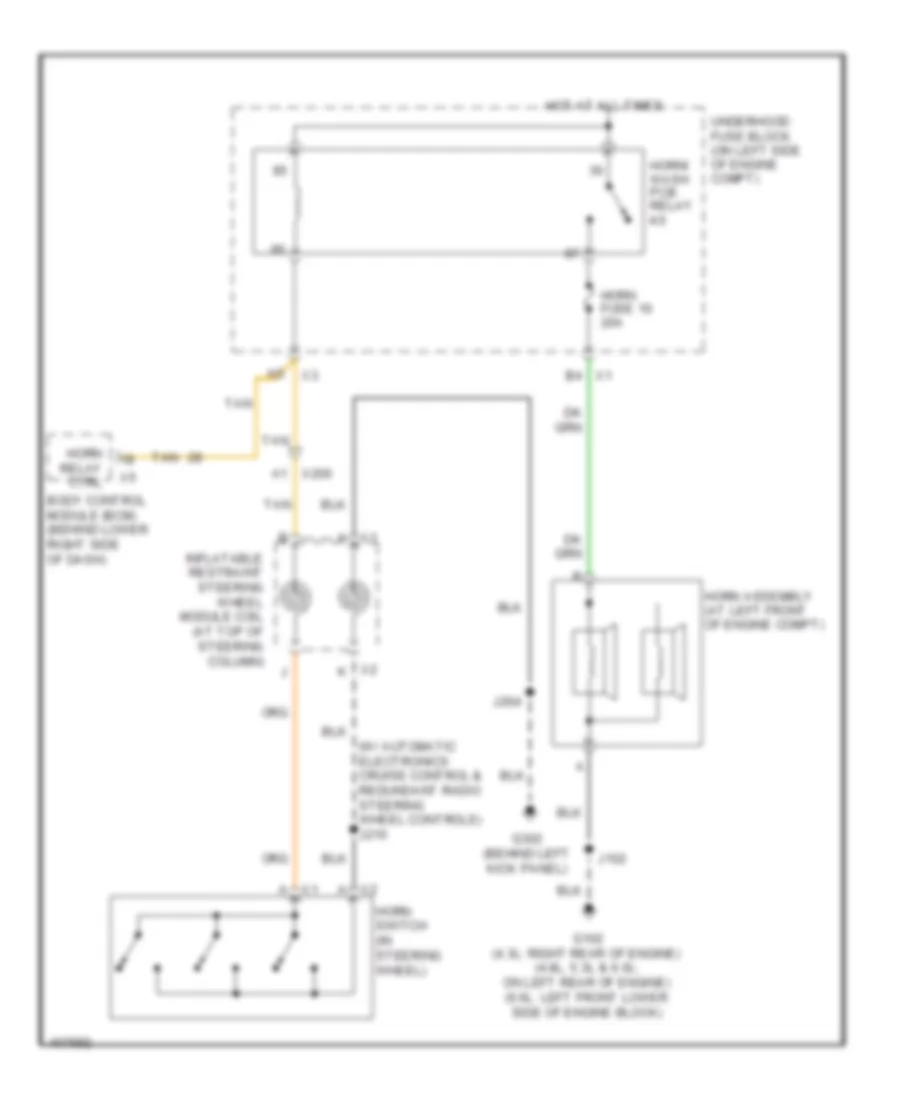 Horn Wiring Diagram for Chevrolet Express 2014 1500