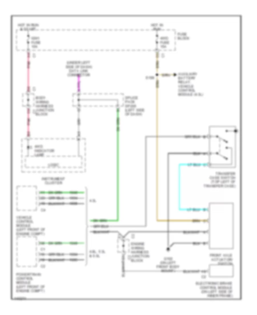Transfer Case Wiring Diagram Manual for Chevrolet Silverado 2000 1500