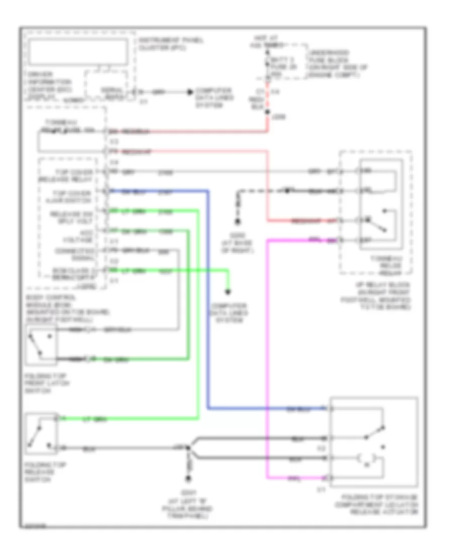 Convertible Top Wiring Diagram with Manual Top for Chevrolet Corvette Grand Sport 2012