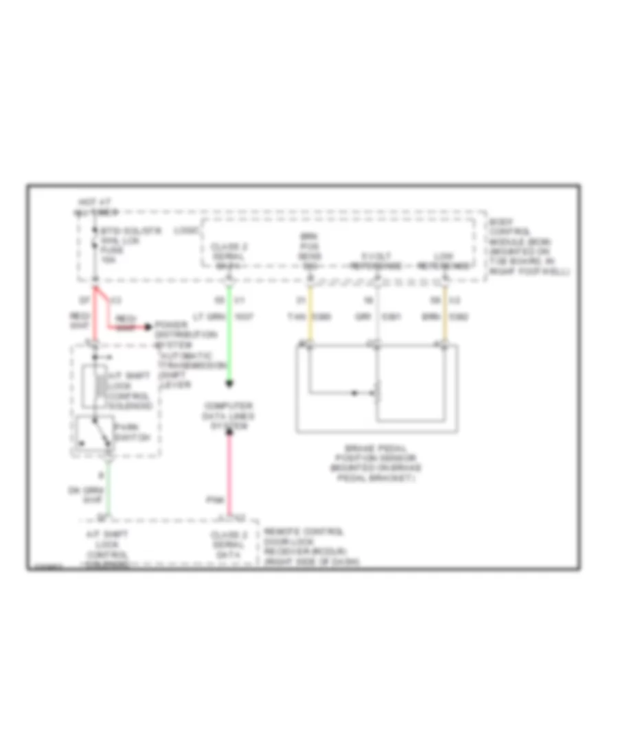 Shift Interlock Wiring Diagram for Chevrolet Corvette Grand Sport 2012