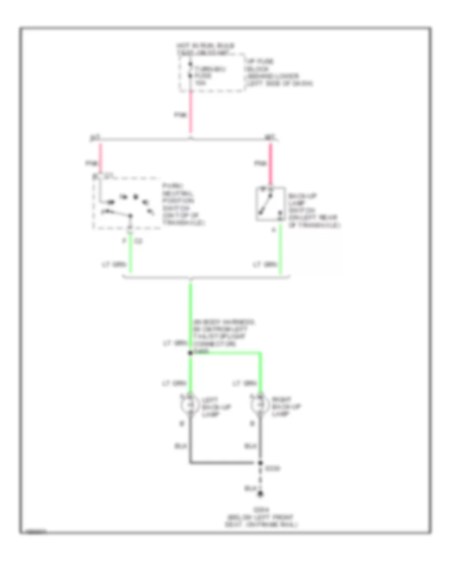 Backup Lamps Wiring Diagram for Chevrolet Cavalier 2004