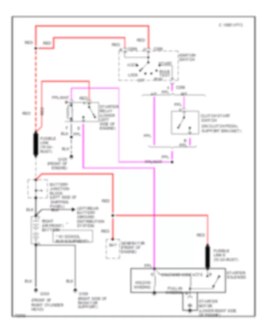 Starting Wiring Diagram, Commercial Chassis (Diesel) for Chevrolet Cutaway G30 1995