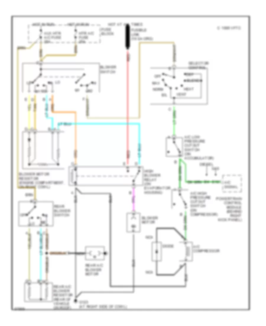 5.7L (VIN K), AC Wiring Diagram for Chevrolet Cutaway G30 1995