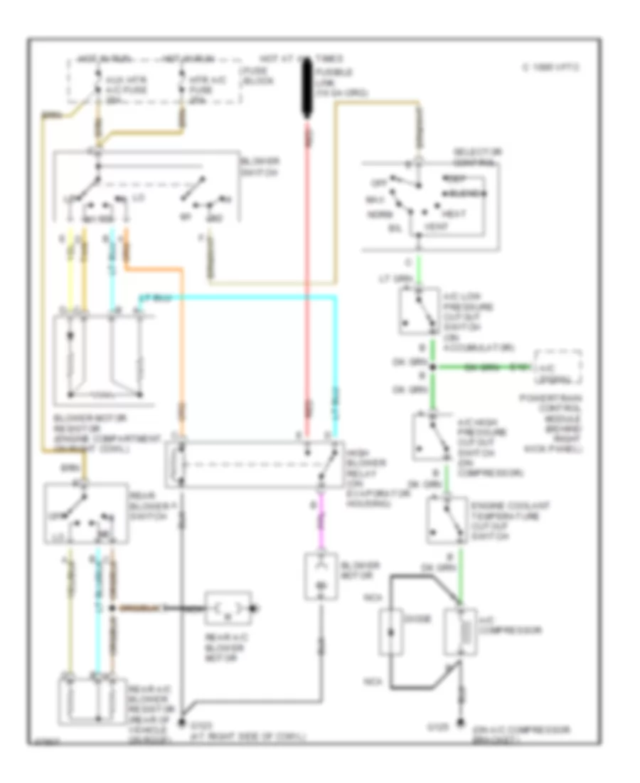 7.4L (VIN N), AC Wiring Diagram for Chevrolet Cutaway G30 1995