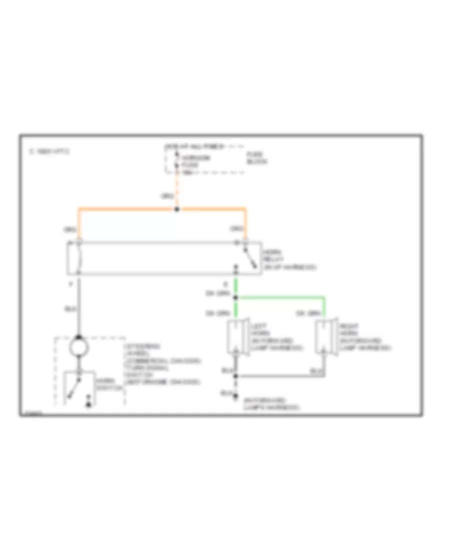 Horn Wiring Diagram, Commercial  Motorhome Chassis for Chevrolet Cutaway G30 1995