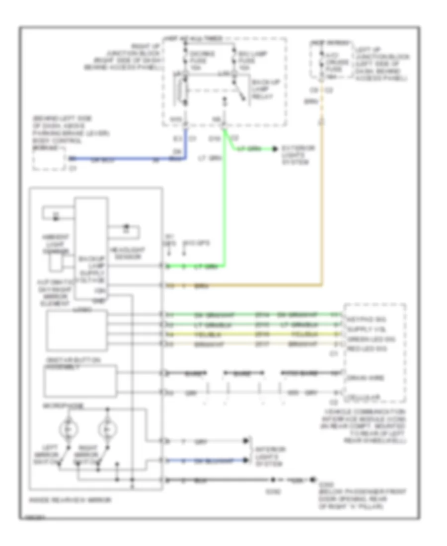 Electrochromic Mirror Wiring Diagram for Chevrolet Monte Carlo SS 2004