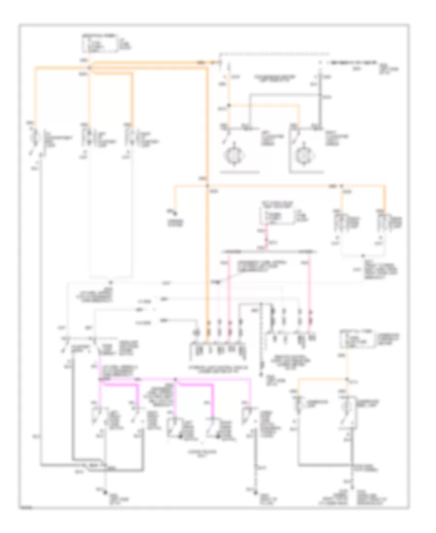 Courtesy Lamps Wiring Diagram without Auxiliary Lighting for Chevrolet Suburban K1997 1500