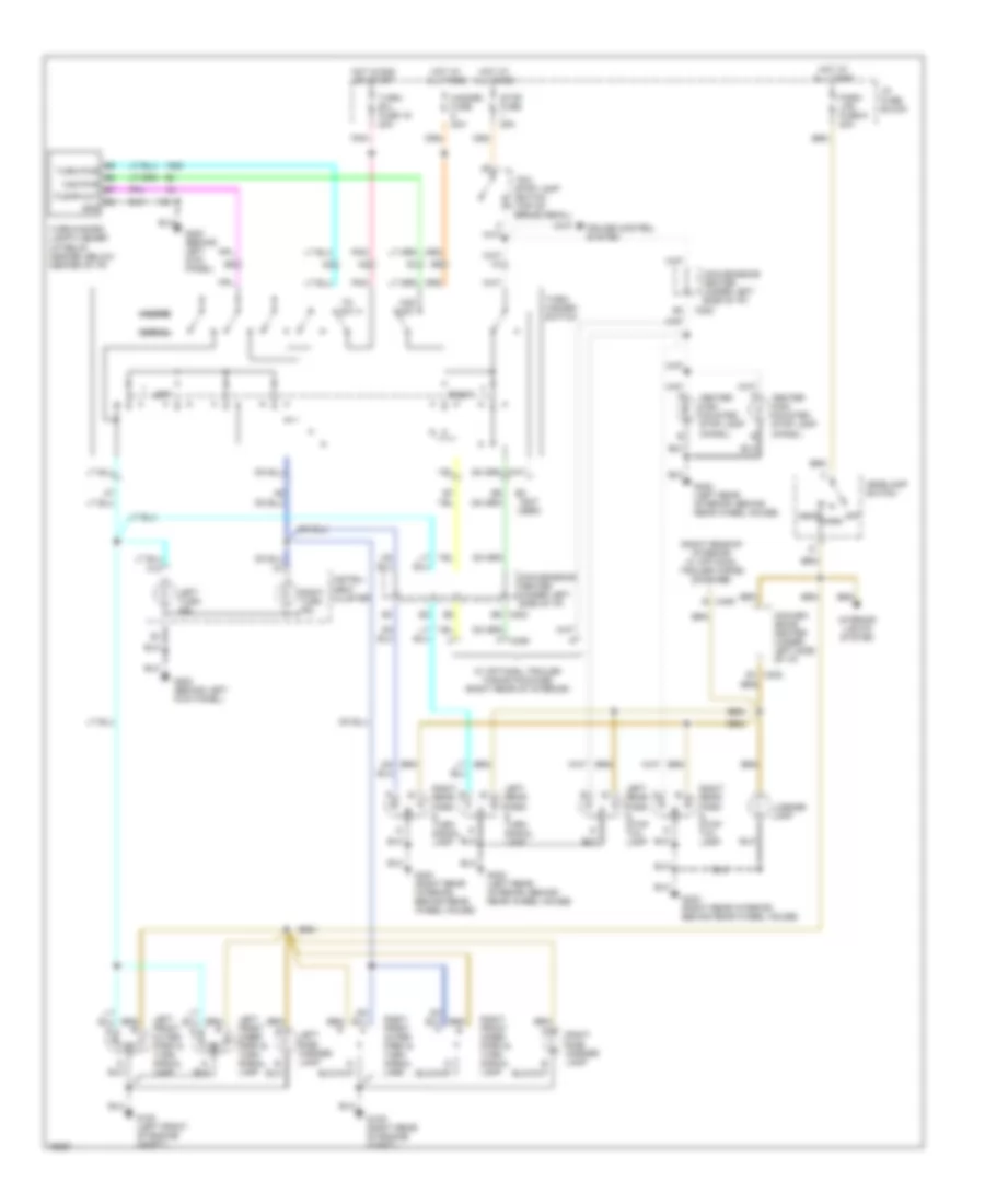 Exterior Lamps Wiring Diagram, with Composite Headlamps for Chevrolet Chevy Express G1500 1996