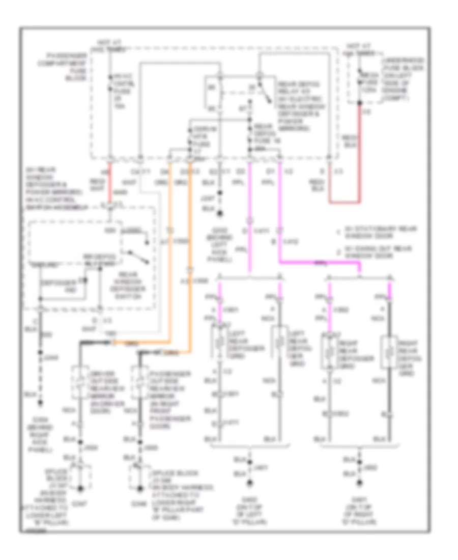Defoggers Wiring Diagram for Chevrolet Express LT 2014 1500