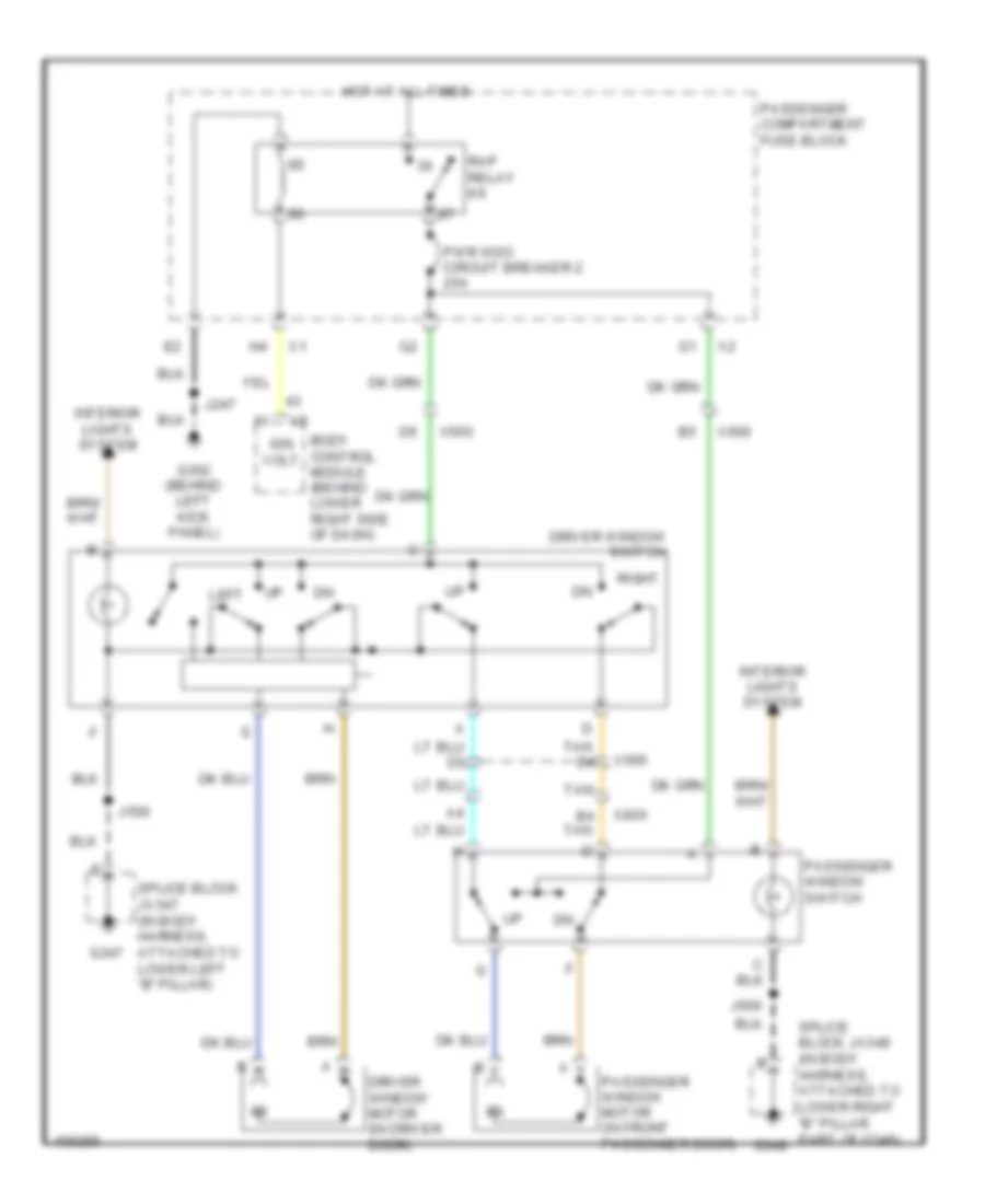 Power Windows Wiring Diagram for Chevrolet Express LT 2014 1500