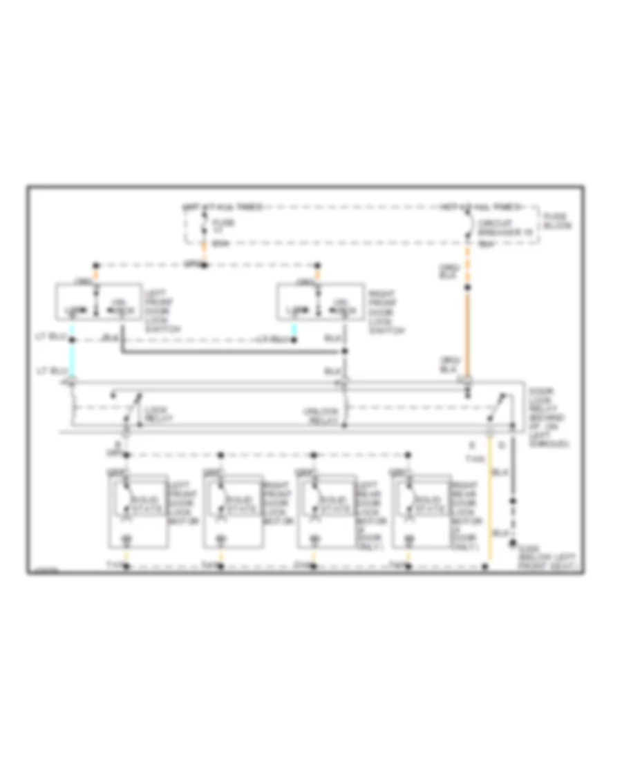 Power Door Lock Wiring Diagram for Chevrolet Beretta 1991