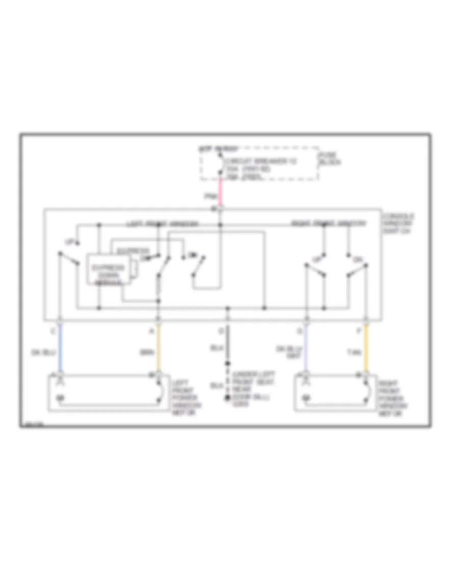 Power Window Wiring Diagram for Chevrolet Beretta 1991