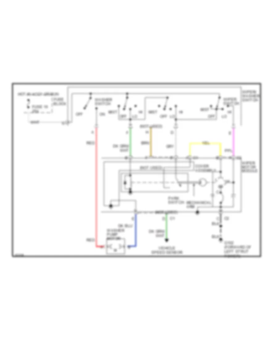 2 Speed Wiper Washer Wiring Diagram for Chevrolet Beretta 1991