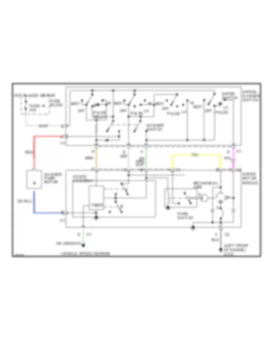 Interval Wiper Washer Wiring Diagram for Chevrolet Beretta 1991