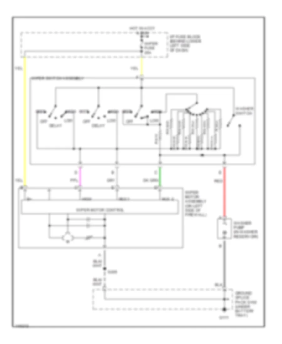 Неустойчивая Электросхема стеклоочистителя, дворников и омывателя для Chevrolet Cavalier Z24 2001