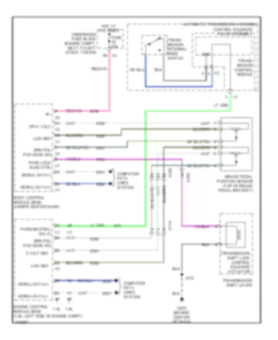 Shift Interlock Wiring Diagram for Chevrolet Cruze Eco 2012