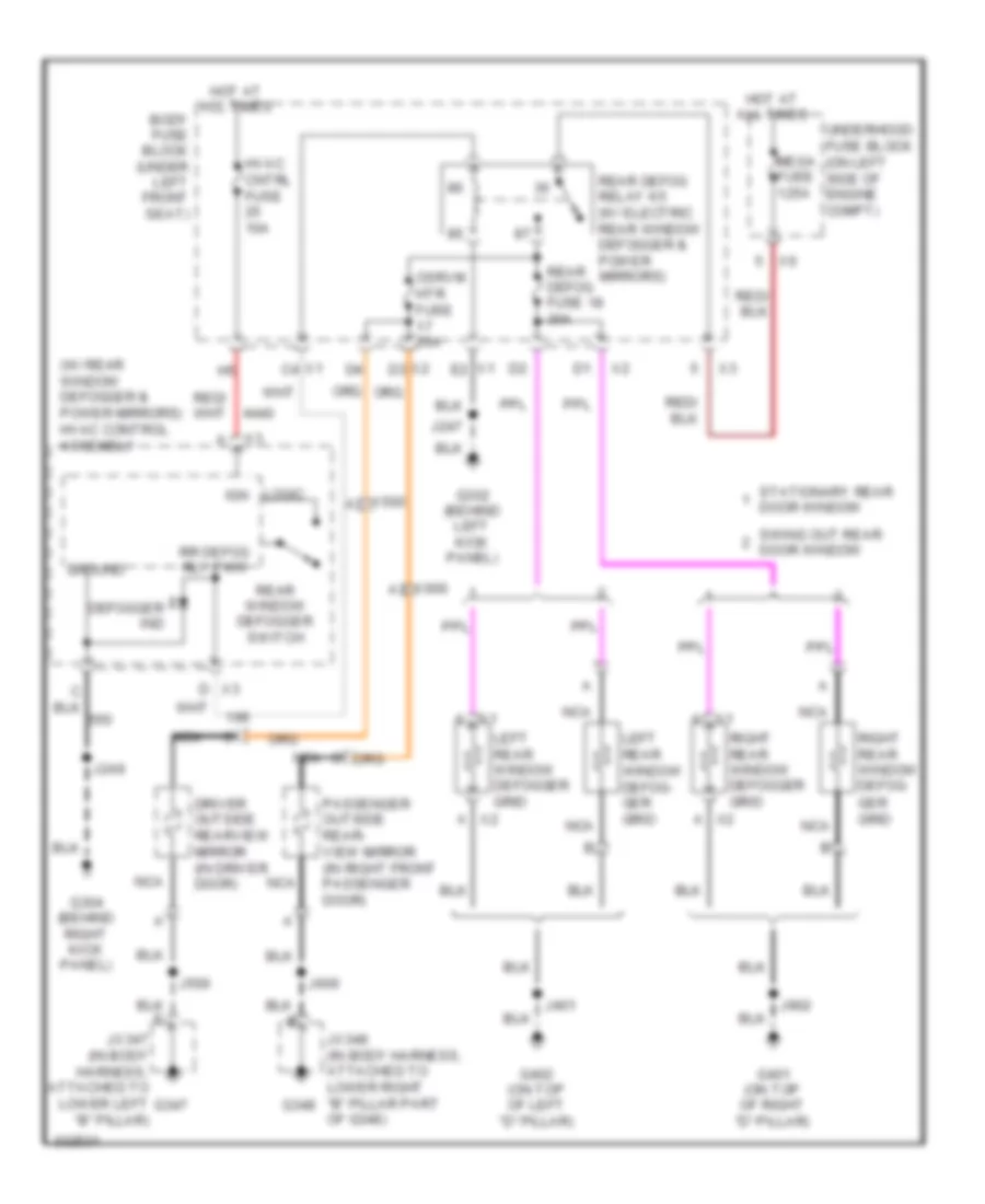 Defoggers Wiring Diagram for Chevrolet Chevy Express G1500 2011