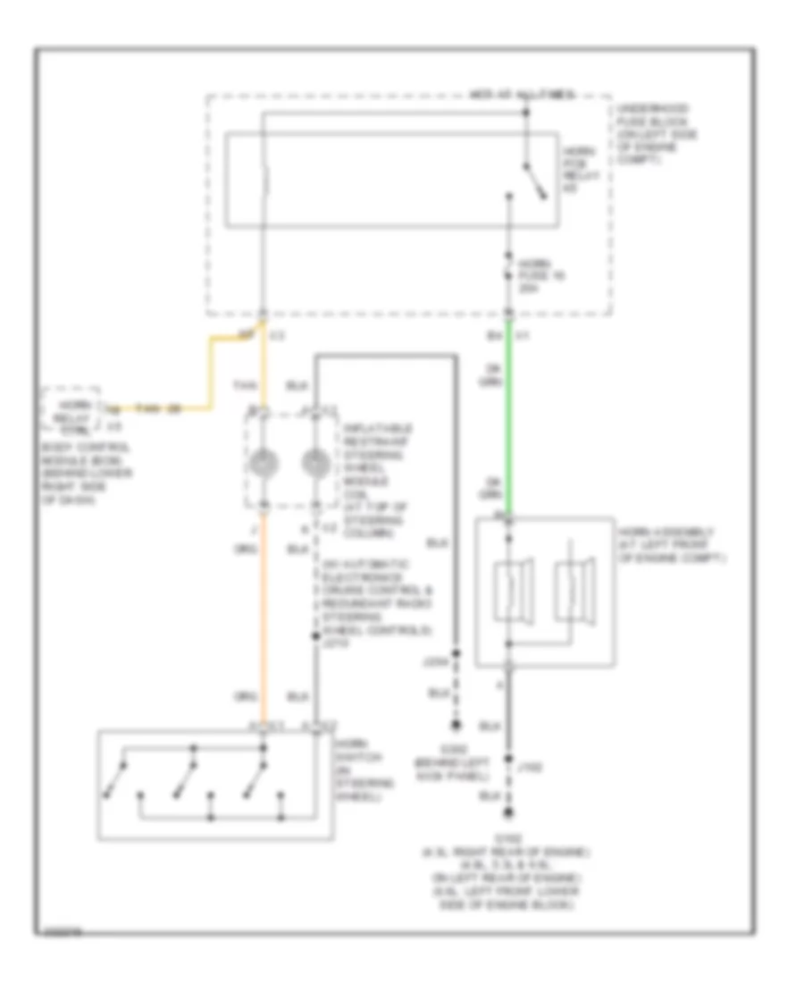 Horn Wiring Diagram for Chevrolet Chevy Express G1500 2011