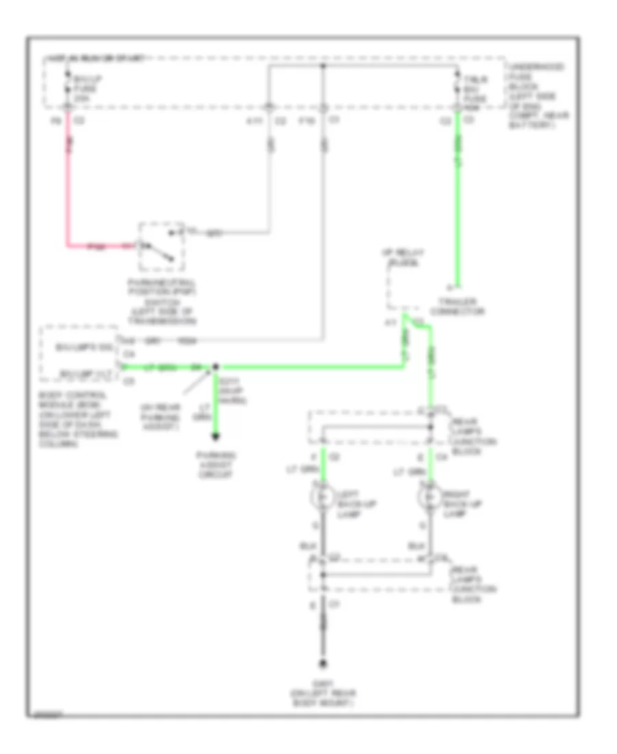 Back up Lamps Wiring Diagram for Chevrolet Suburban C2005 2500