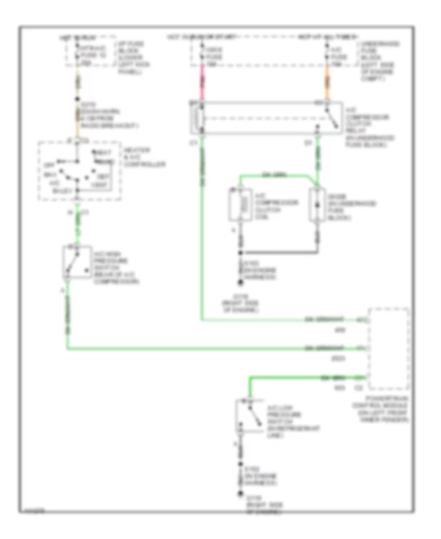 4.3L VIN W, Compressor Wiring Diagram for Chevrolet Chevy Express G1500 2001