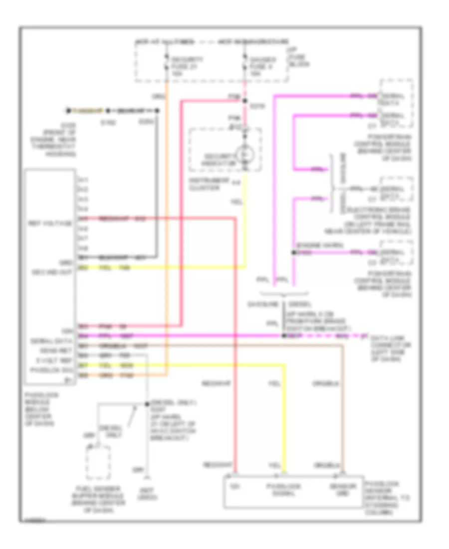 Anti theft Wiring Diagram for Chevrolet Chevy Express G2001 1500