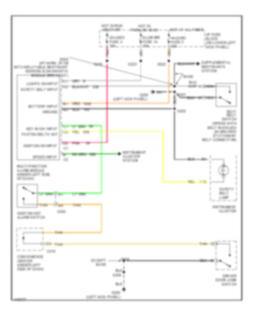 Warning System Wiring Diagrams for Chevrolet Chevy Express G1500 2001