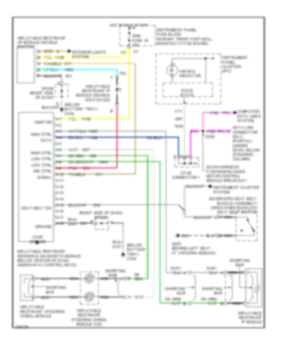 Supplemental Restraints Wiring Diagram for Chevrolet Corvette 2003