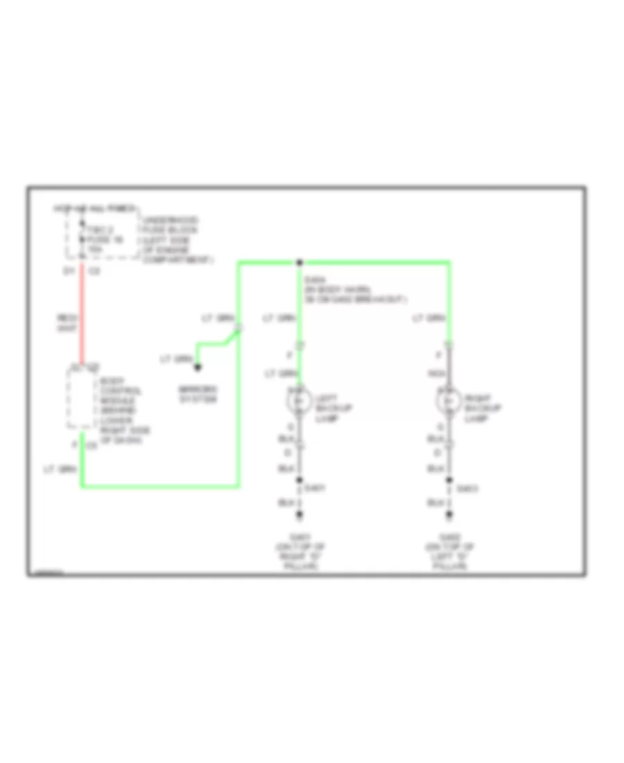 Back up Lamps Wiring Diagram for Chevrolet Chevy Express G2004 2500