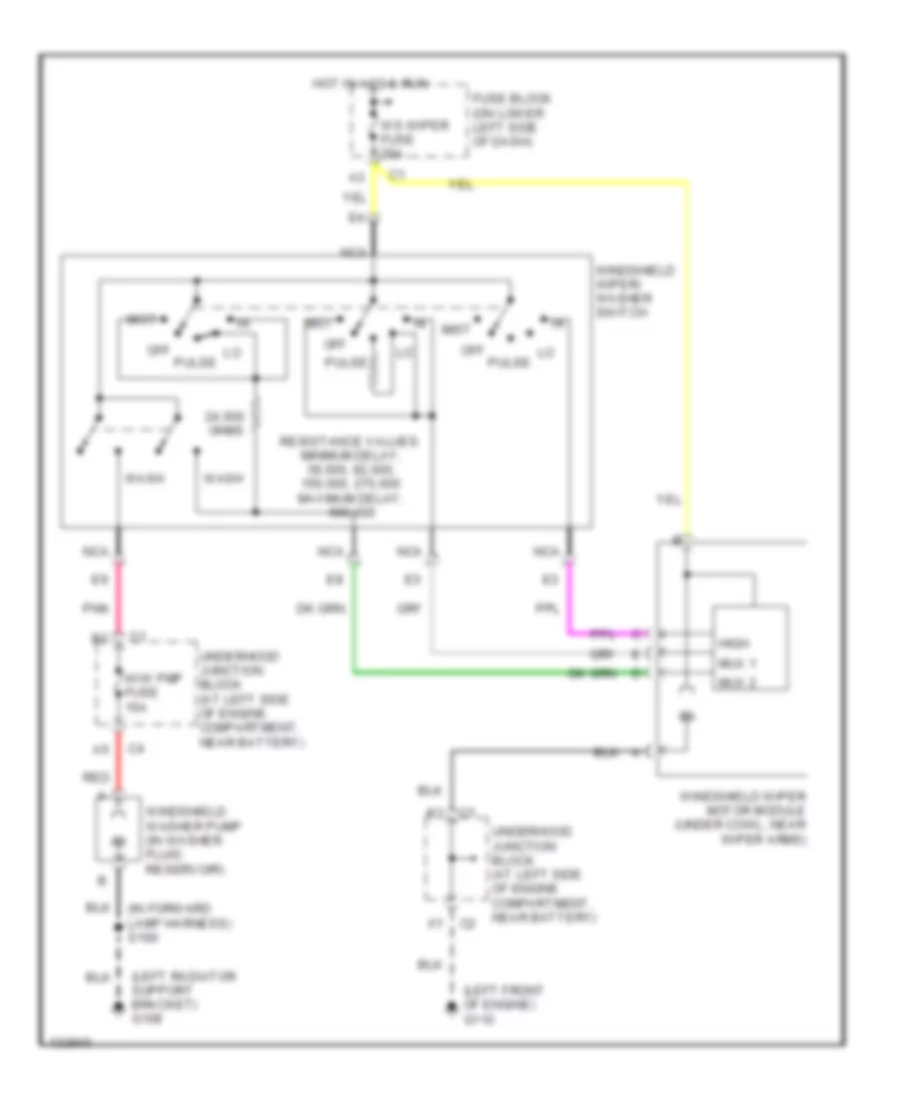 Front Wiper Washer Wiring Diagram for Chevrolet Suburban C2000 1500