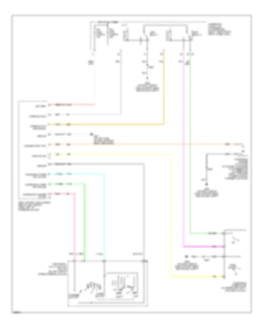 Электросхема передних стеклоочистителей дворников и омывателя лобового стекла для Chevrolet Uplander LS 2007