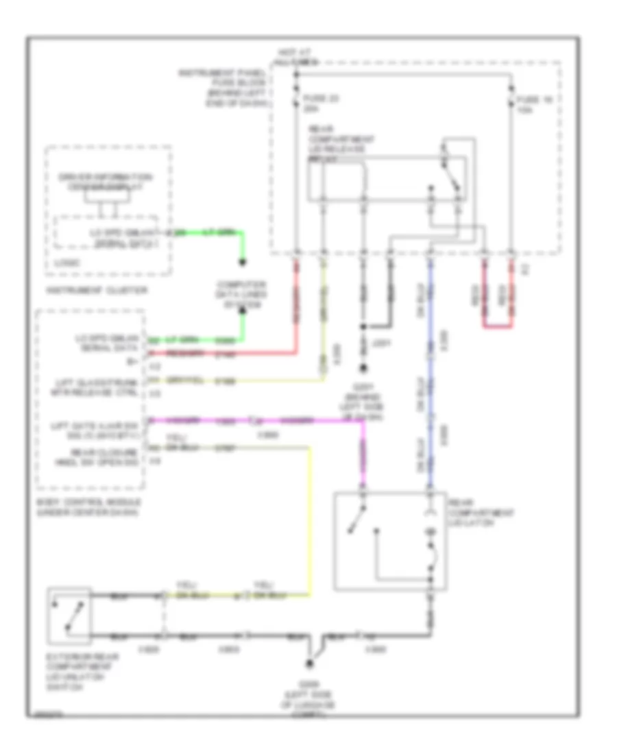 Trunk Release Wiring Diagram for Chevrolet Cruze LT 2012