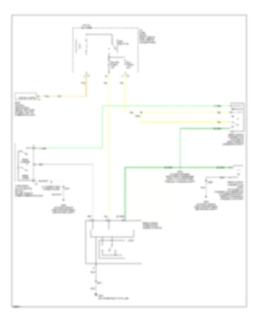 Электросхема заднего стеклоочистителя дворника и омывателя для Chevrolet Uplander LT 2007