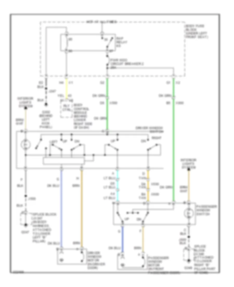 Power Windows Wiring Diagram for Chevrolet Chevy Express H2011 1500