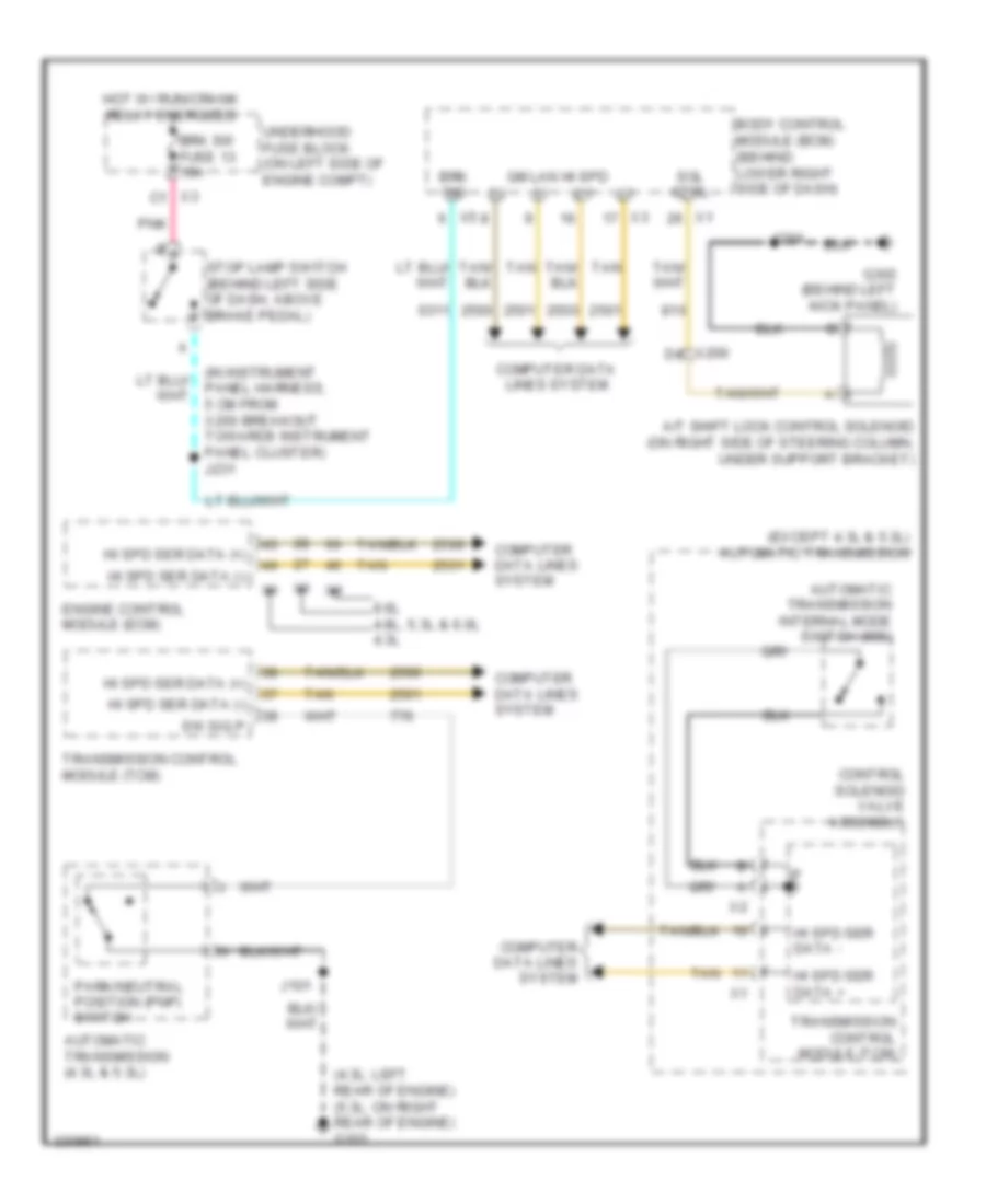 Shift Interlock Wiring Diagram for Chevrolet Chevy Express H2011 1500