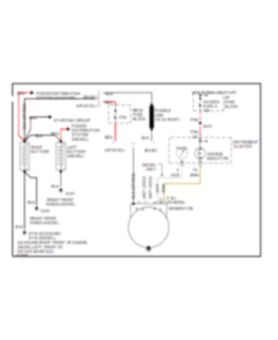 Charging Wiring Diagram for Chevrolet Pickup C1998 2500