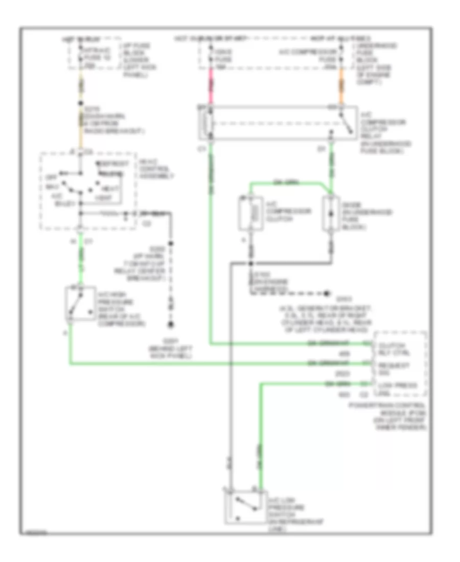 5.7L VIN R, Compressor Wiring Diagram for Chevrolet Chevy Express G2500 2002